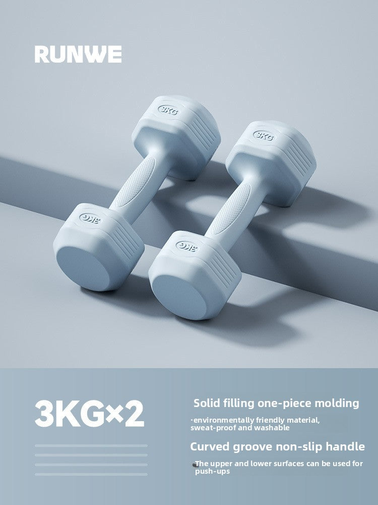 Hexagonal Coated Fitness Dumbbells
