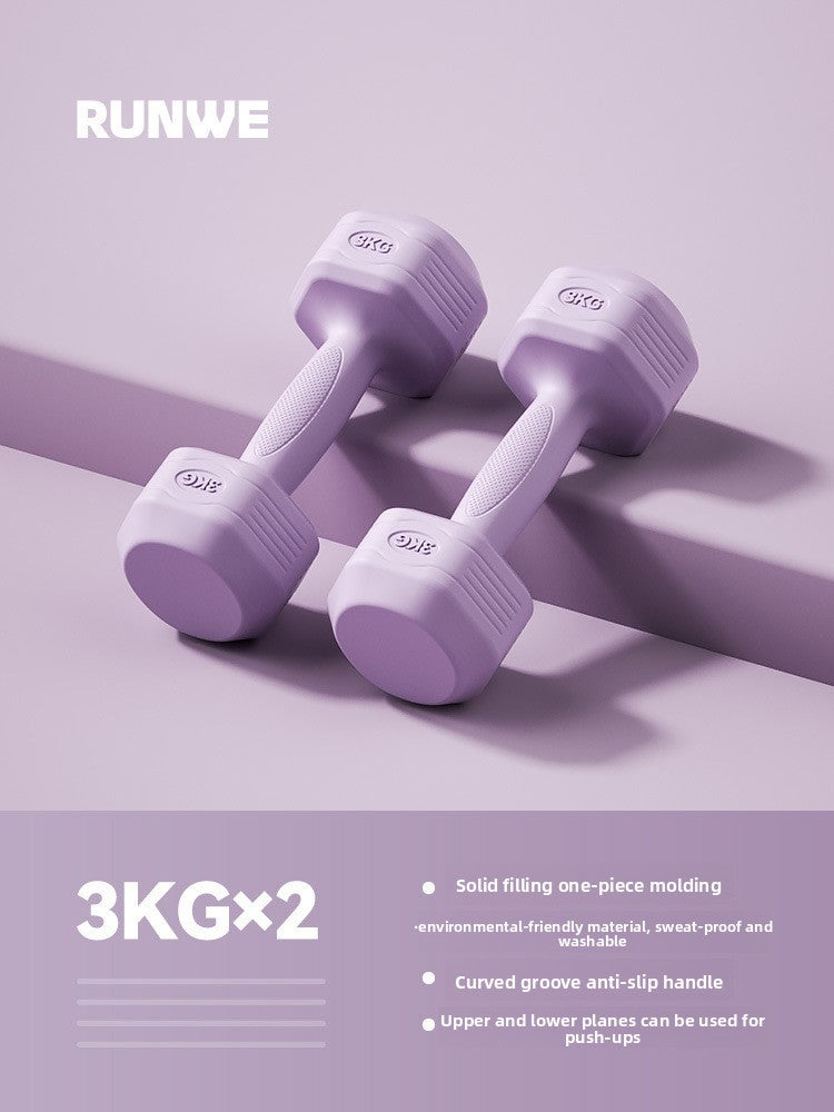 Hexagonal Coated Fitness Dumbbells