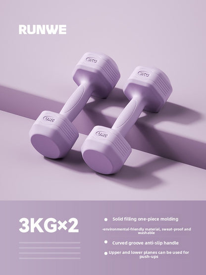 Hexagonal Coated Fitness Dumbbells