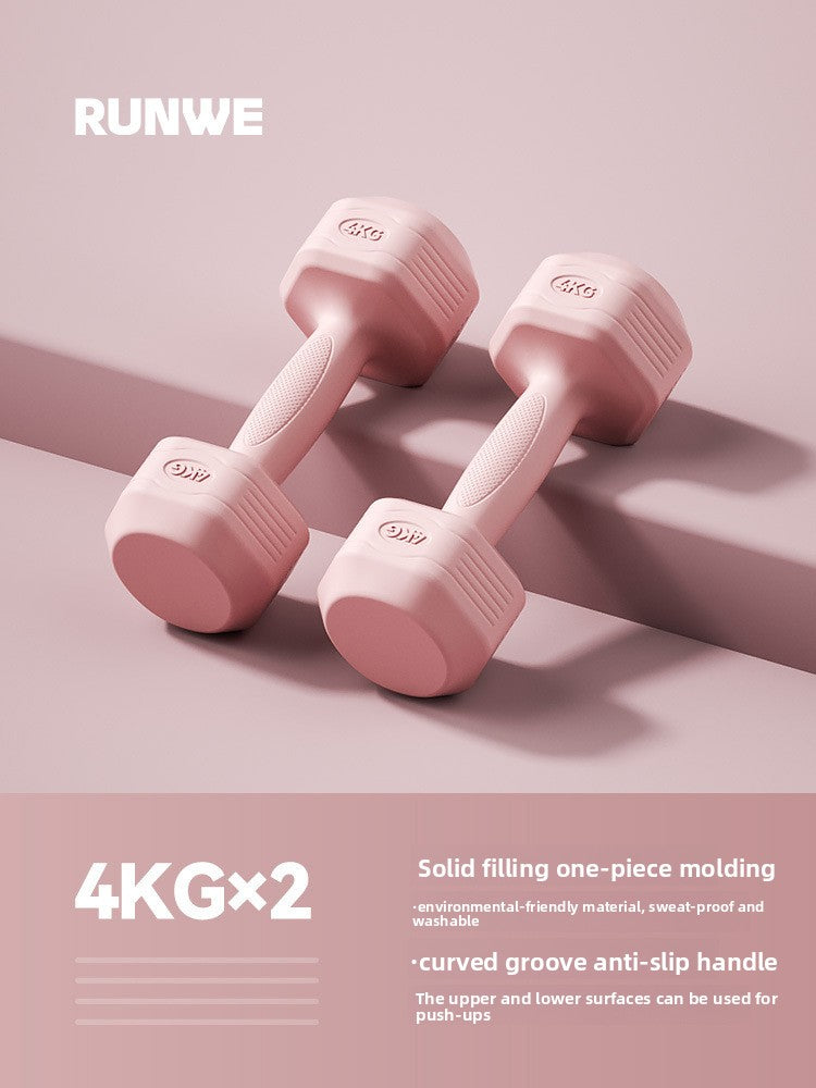 Hexagonal Coated Fitness Dumbbells