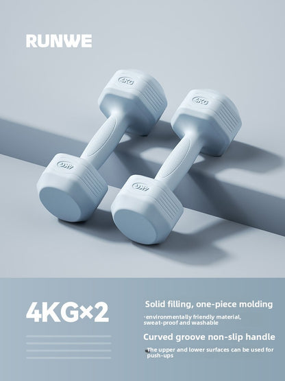 Hexagonal Coated Fitness Dumbbells