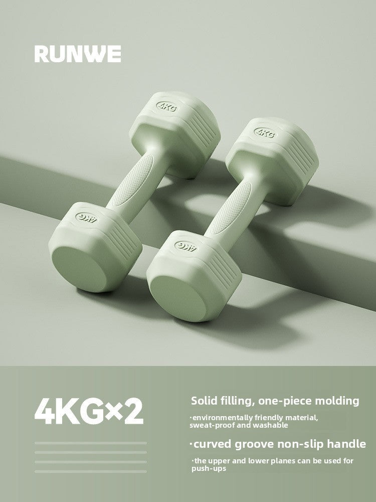 Hexagonal Coated Fitness Dumbbells