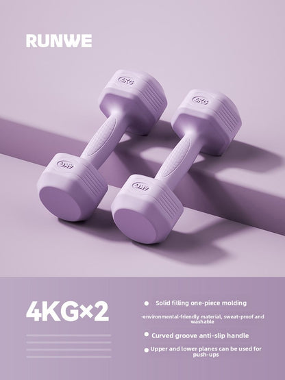 Hexagonal Coated Fitness Dumbbells