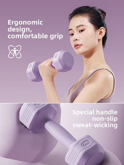 Hexagonal Coated Fitness Dumbbells