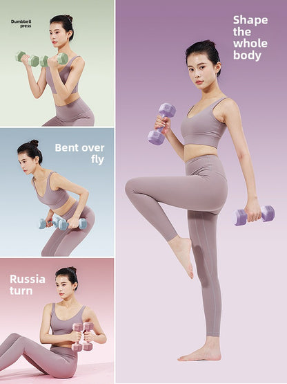 Hexagonal Coated Fitness Dumbbells