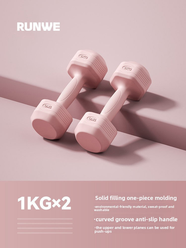 Hexagonal Coated Fitness Dumbbells