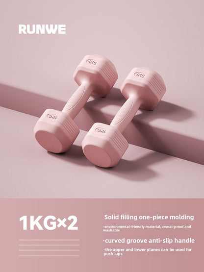 Hexagonal Coated Fitness Dumbbells