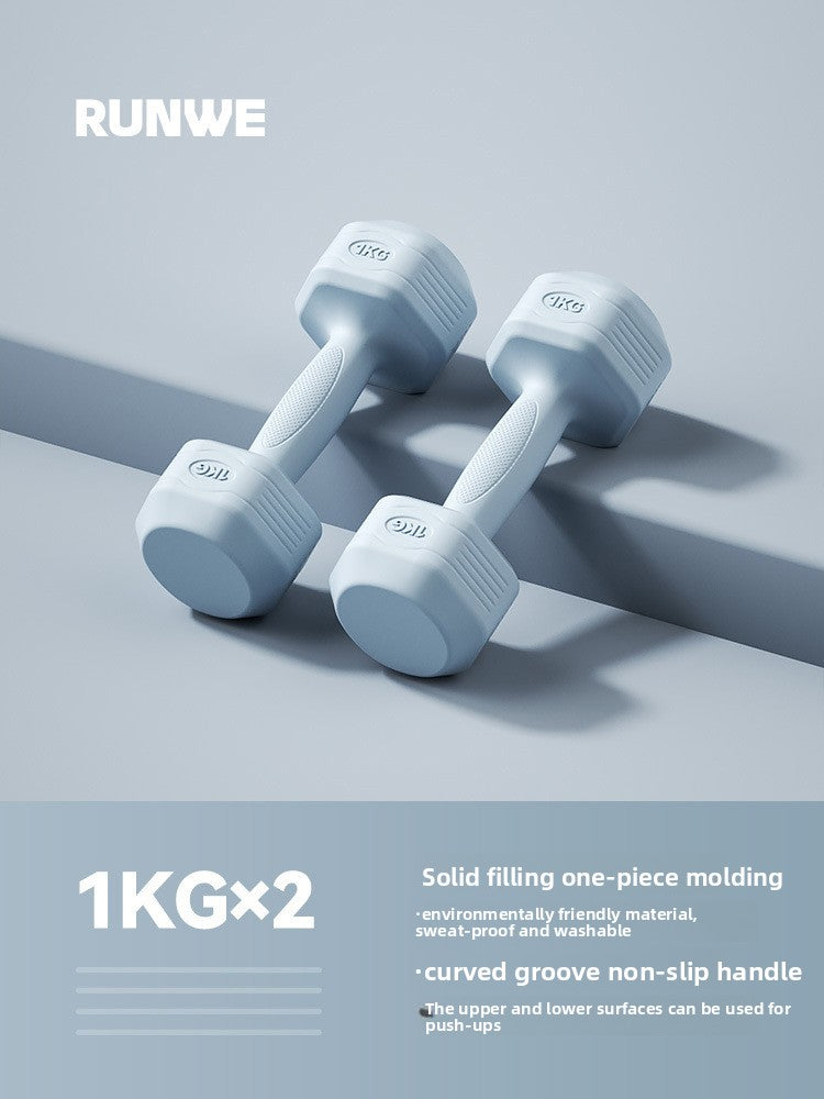 Hexagonal Coated Fitness Dumbbells