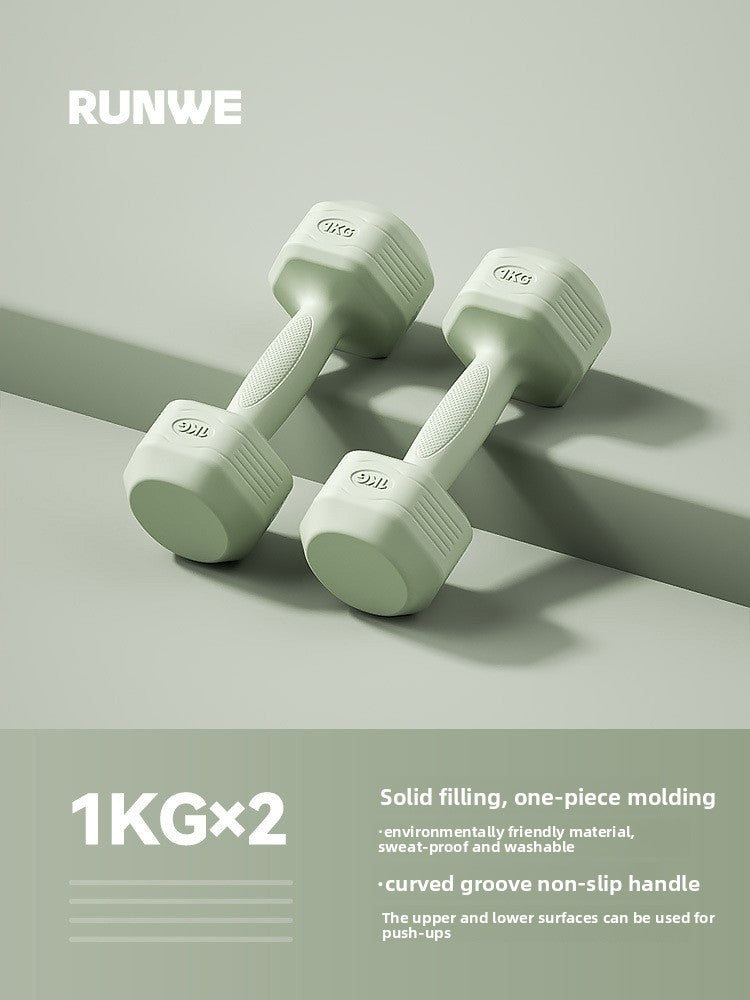 Hexagonal Coated Fitness Dumbbells