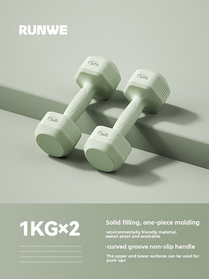 Hexagonal Coated Fitness Dumbbells