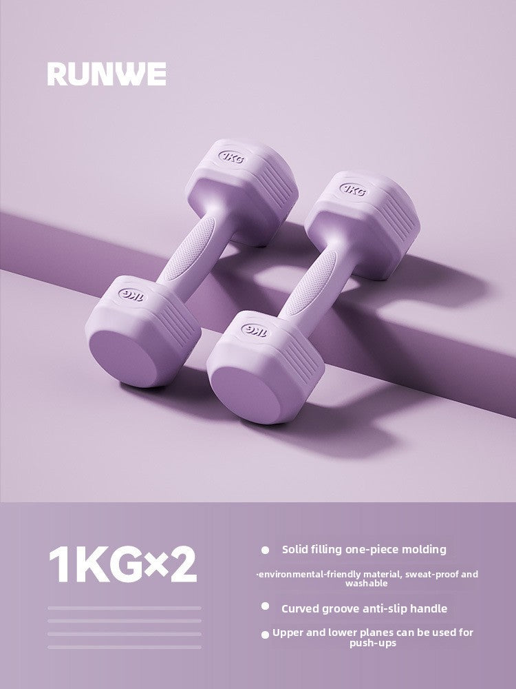 Hexagonal Coated Fitness Dumbbells