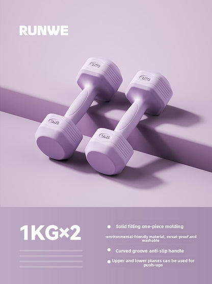 Hexagonal Coated Fitness Dumbbells
