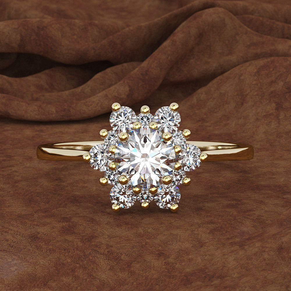 Hexagonal Diamond-Set Ring