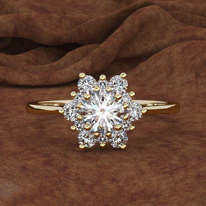 Hexagonal Diamond-Set Ring