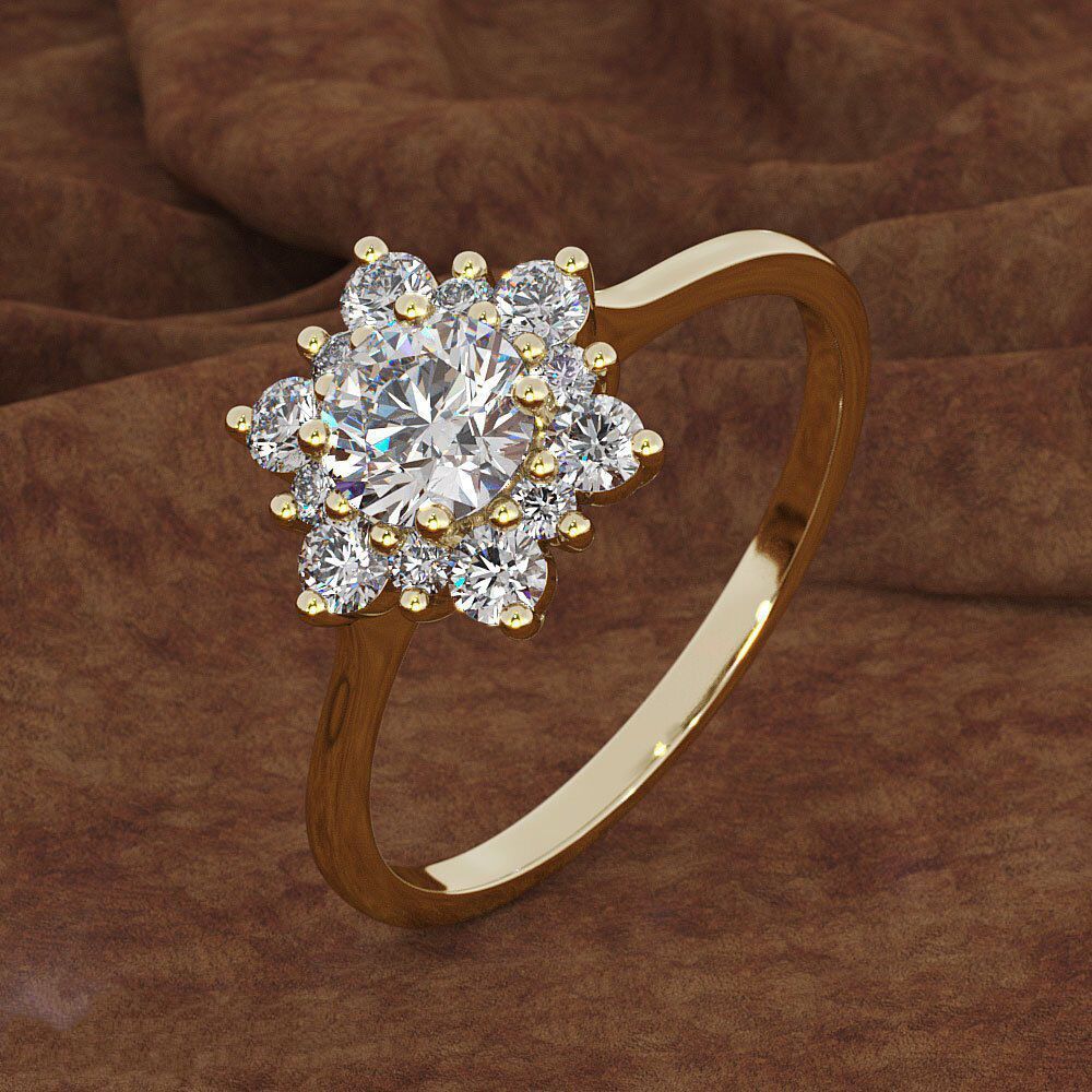 Hexagonal Diamond-Set Ring