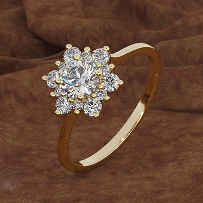 Hexagonal Diamond-Set Ring