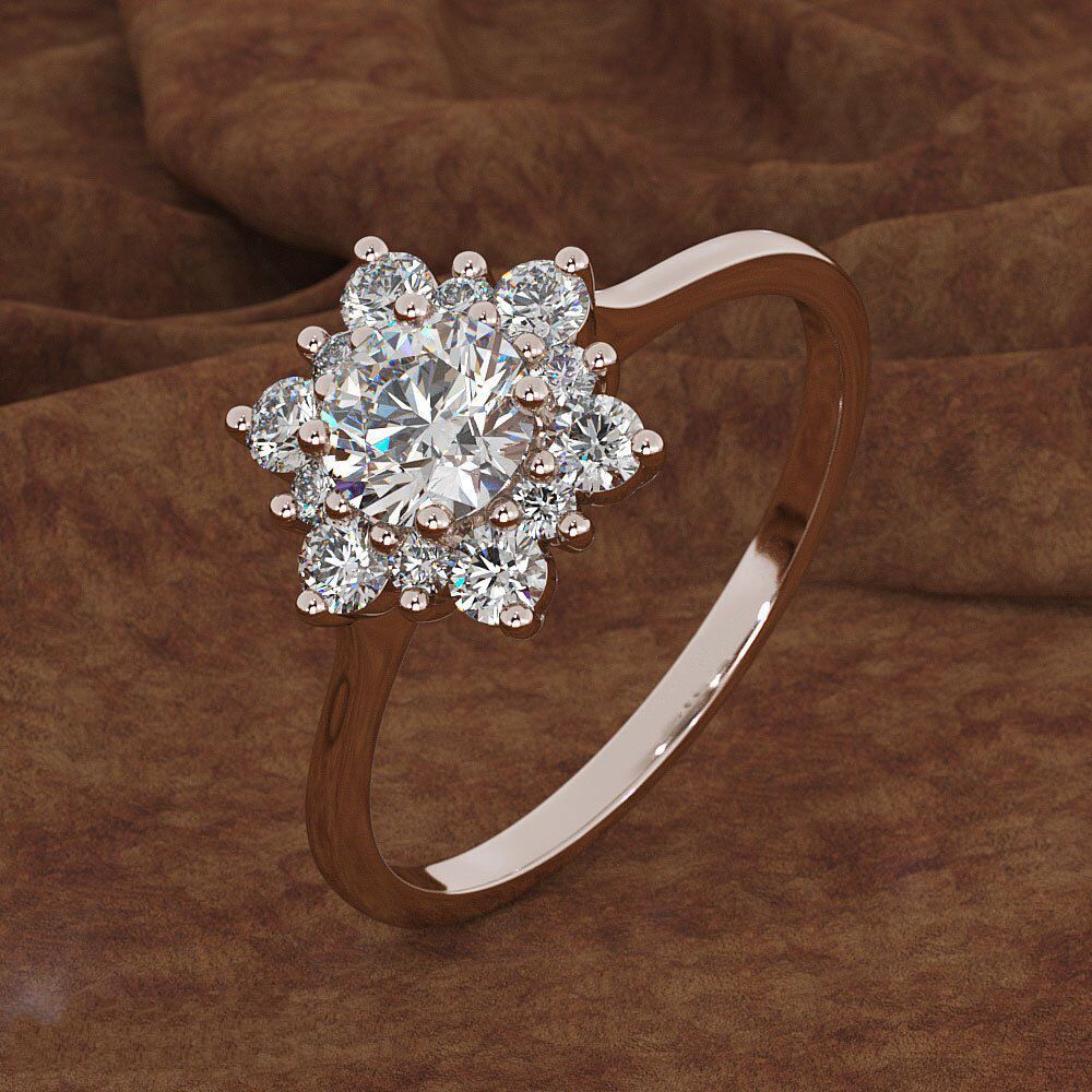 Hexagonal Diamond-Set Ring