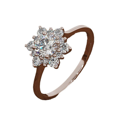 Hexagonal Diamond-Set Ring