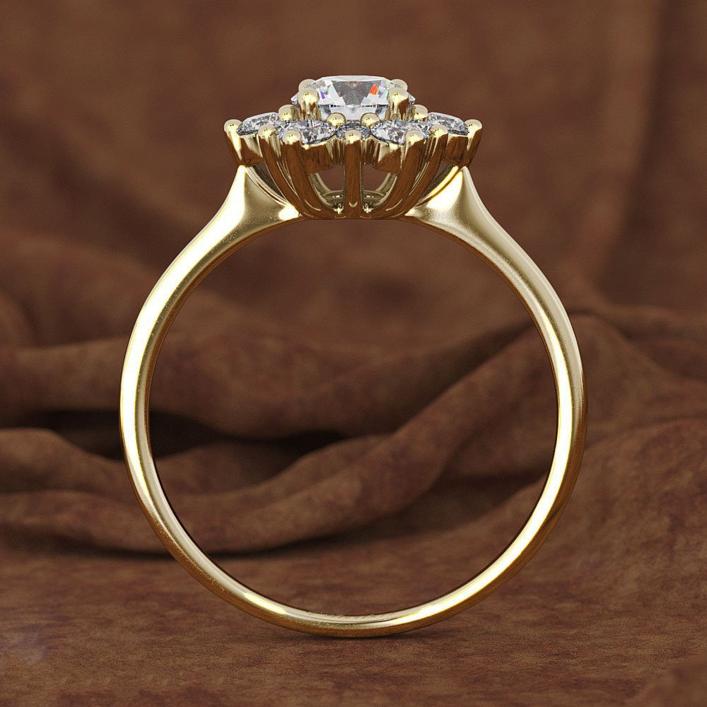 Hexagonal Diamond-Set Ring