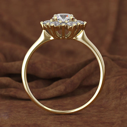 Hexagonal Diamond-Set Ring