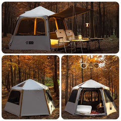 Silver Khaki Hexagon Inflatable Tent