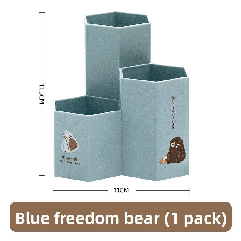 hexagonal pen holder