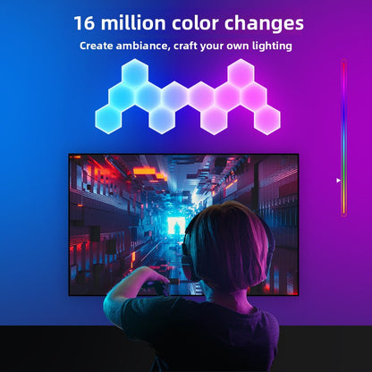 Hexagonal RGB LED Wall Light Smart Bluetooth Wi-Fi Control