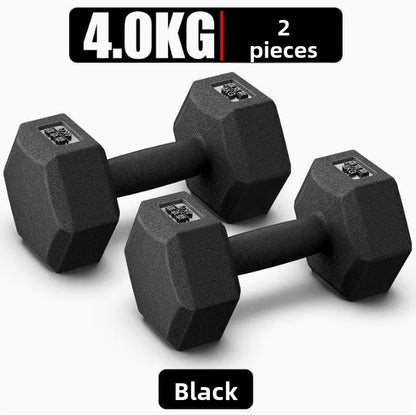 Hexagonal Rubber Coated Dumbbells