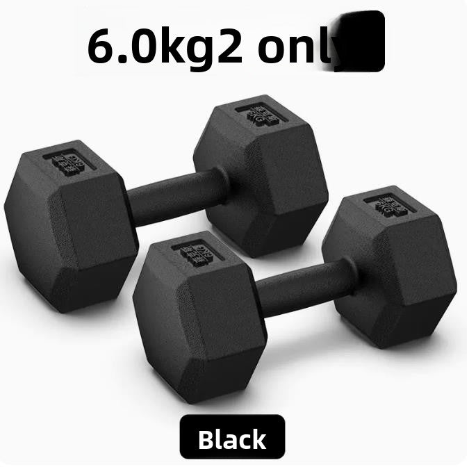Hexagonal Rubber Coated Dumbbells