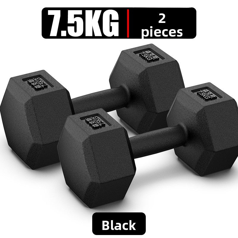 Hexagonal Rubber Coated Dumbbells