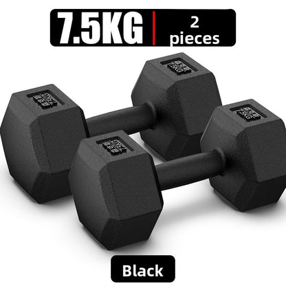 Hexagonal Rubber Coated Dumbbells