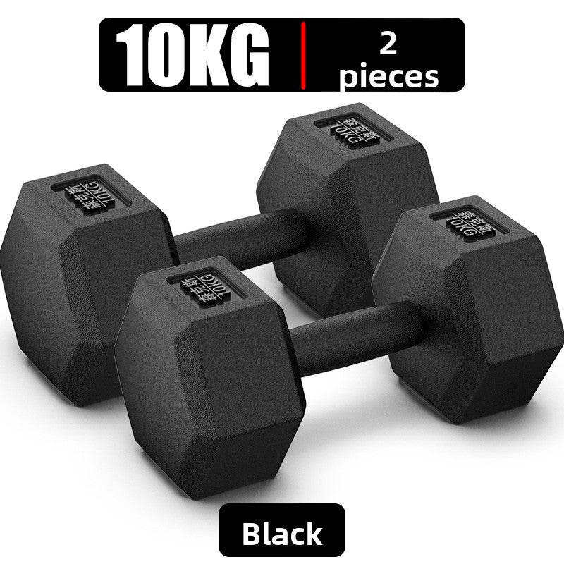 Hexagonal Rubber Coated Dumbbells
