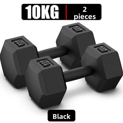 Hexagonal Rubber Coated Dumbbells