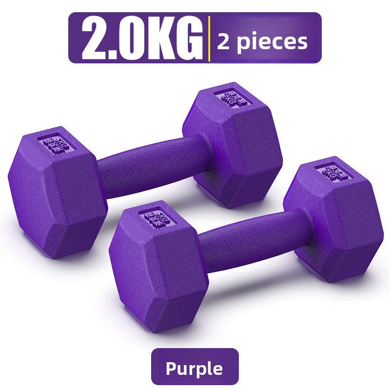 Hexagonal Rubber Coated Dumbbells