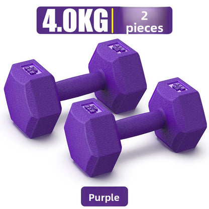Hexagonal Rubber Coated Dumbbells