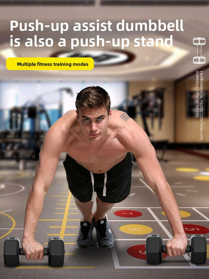 Hexagonal Rubber Coated Dumbbells