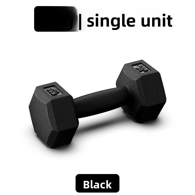 Hexagonal Rubber Coated Dumbbells