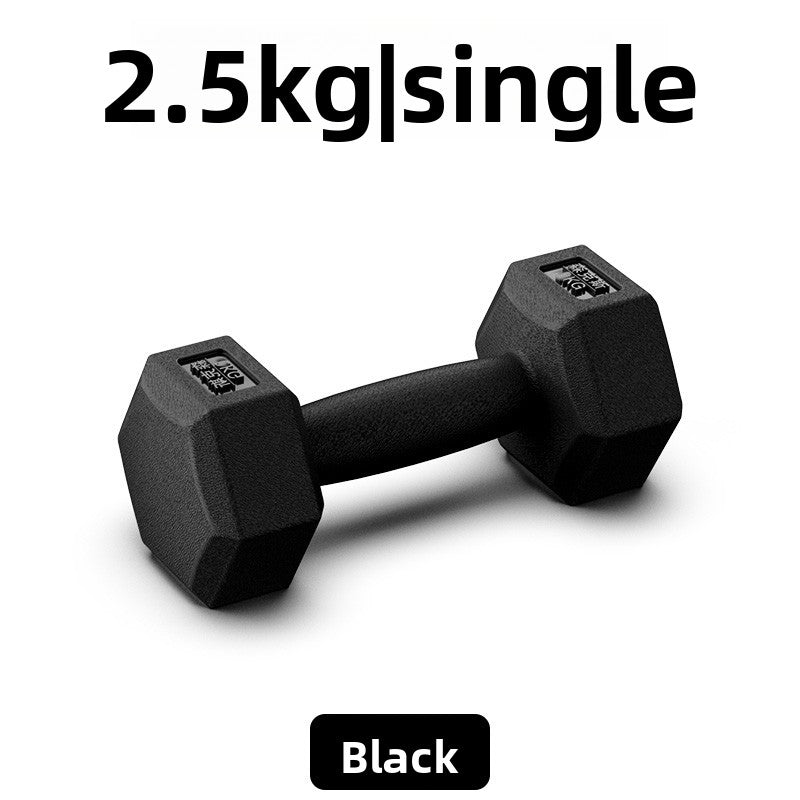 Hexagonal Rubber Coated Dumbbells