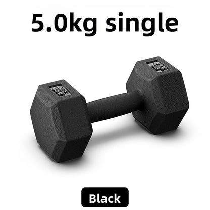 Hexagonal Rubber Coated Dumbbells