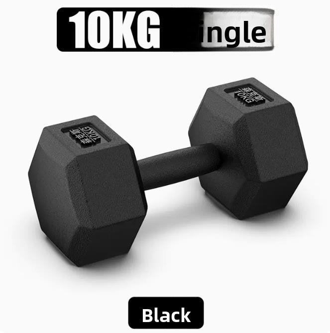 Hexagonal Rubber Coated Dumbbells