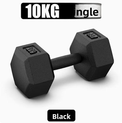 Hexagonal Rubber Coated Dumbbells