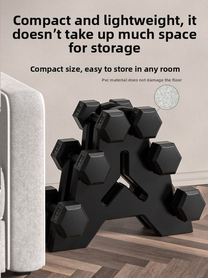 Hexagonal Rubber Coated Dumbbells