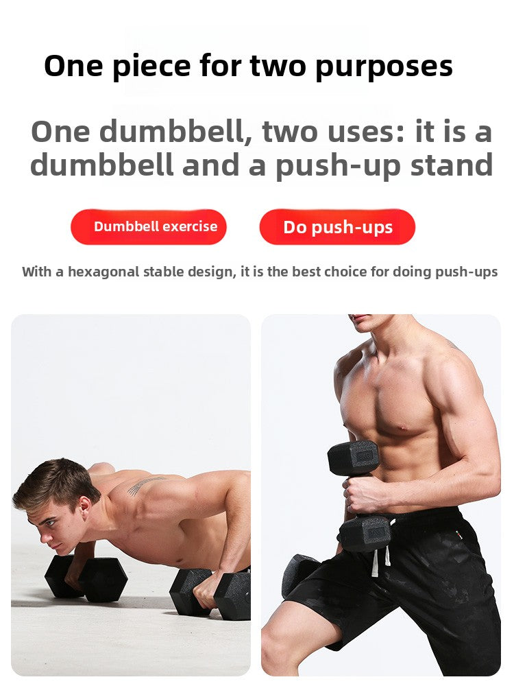 Hexagonal Rubber Coated Dumbbells