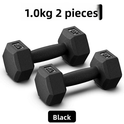 Hexagonal Rubber Coated Dumbbells