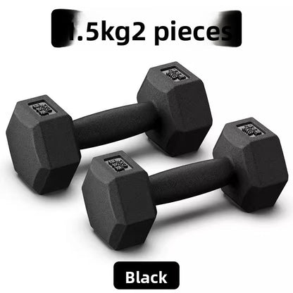 Hexagonal Rubber Coated Dumbbells