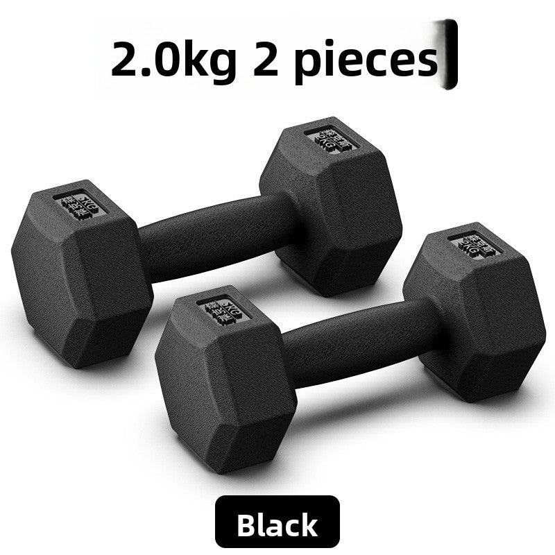 Hexagonal Rubber Coated Dumbbells
