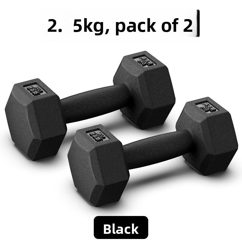 Hexagonal Rubber Coated Dumbbells