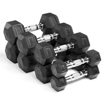 Hexagonal Rubber-Coated Dumbbells