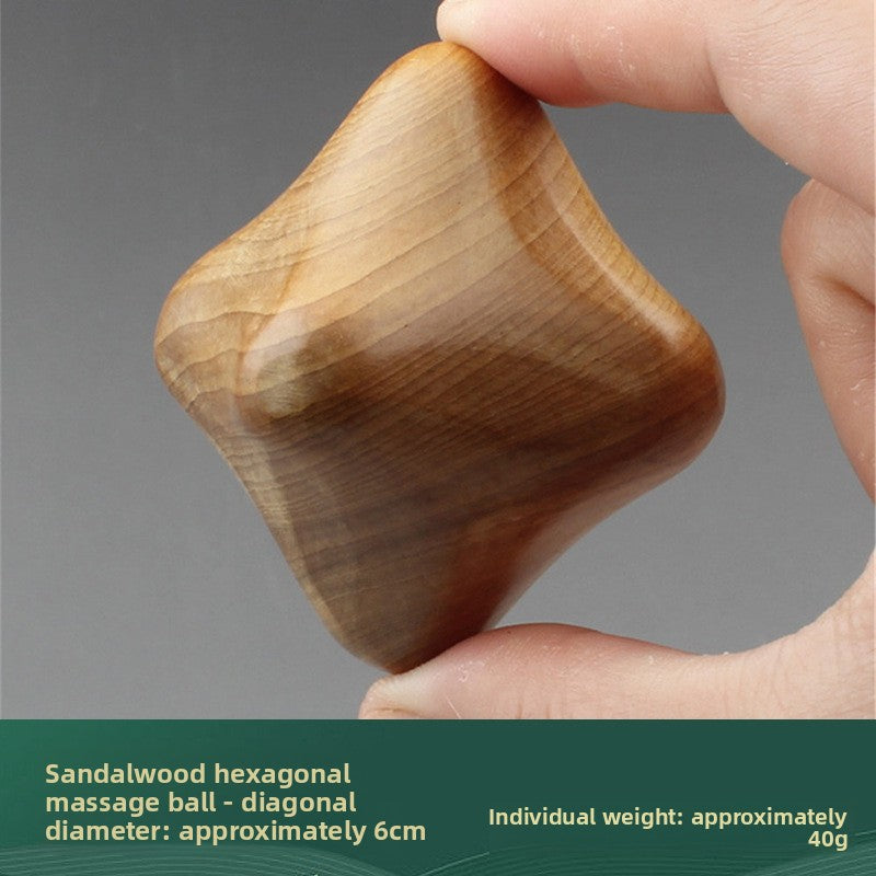 Hexagonal Wood Hand Massage Ball