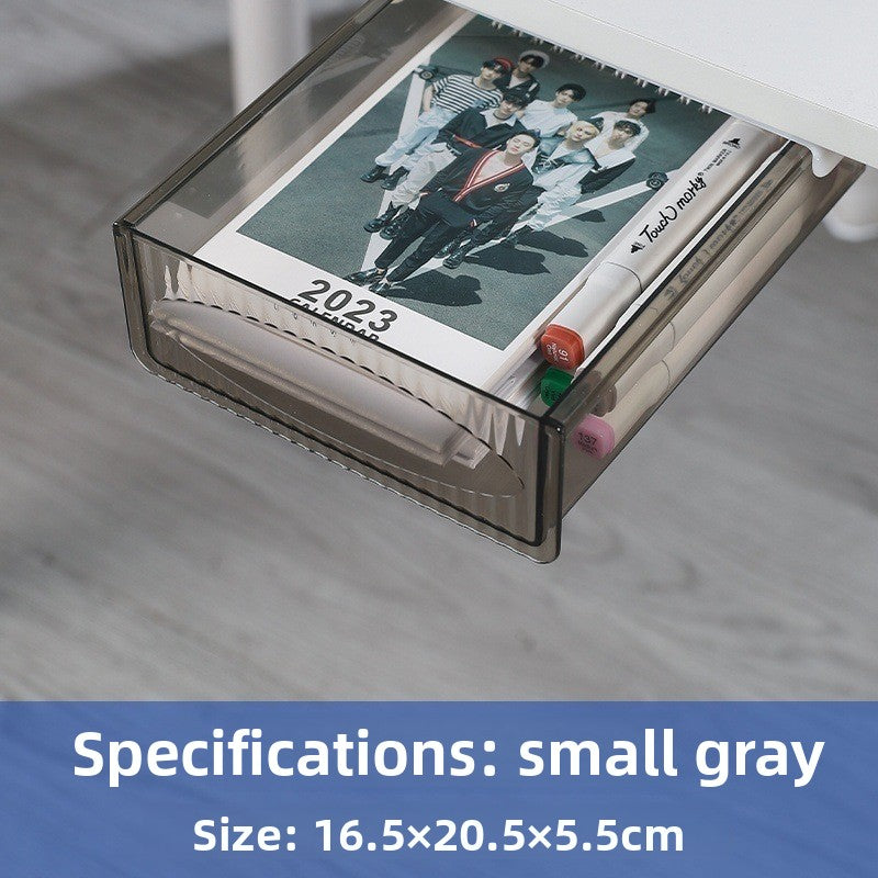 Hidden under-table storage box without drilling holes